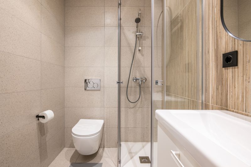 Shower with Space-Efficient Fixtures